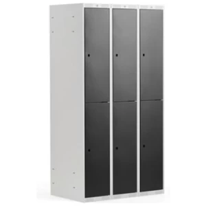 Dulap Classic, 3 secțiuni, 6 uși, negru 1740x900x550 mm