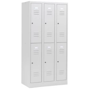 Dulap metalic vestiar CAMPUS, 3 secțiuni, 6 uși, 1800x900x500 mm