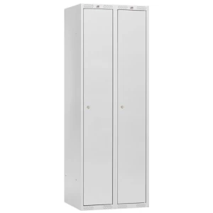 Dulap vestiar, 2 secțiuni, 600x550x1740 mm, usa gri metalizat
