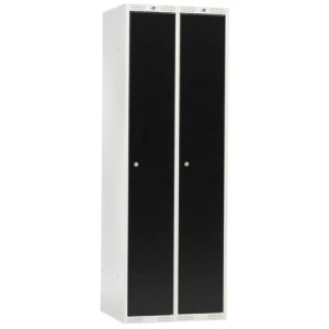 Dulap vestiar, 2 secțiuni, 600x550x1740 mm, usi negre