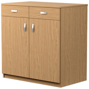 Dulap 2 usi, latime 100 cm, două sertare și rafturi închise cu uși, BD/02