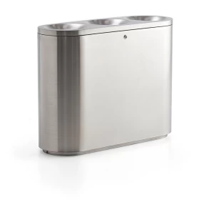 Cos gunoi pentru sortare 3x48 L, inox