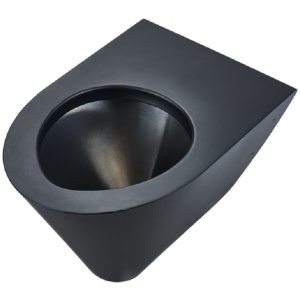 Toaleta de perete din otel inoxidabil negru mat